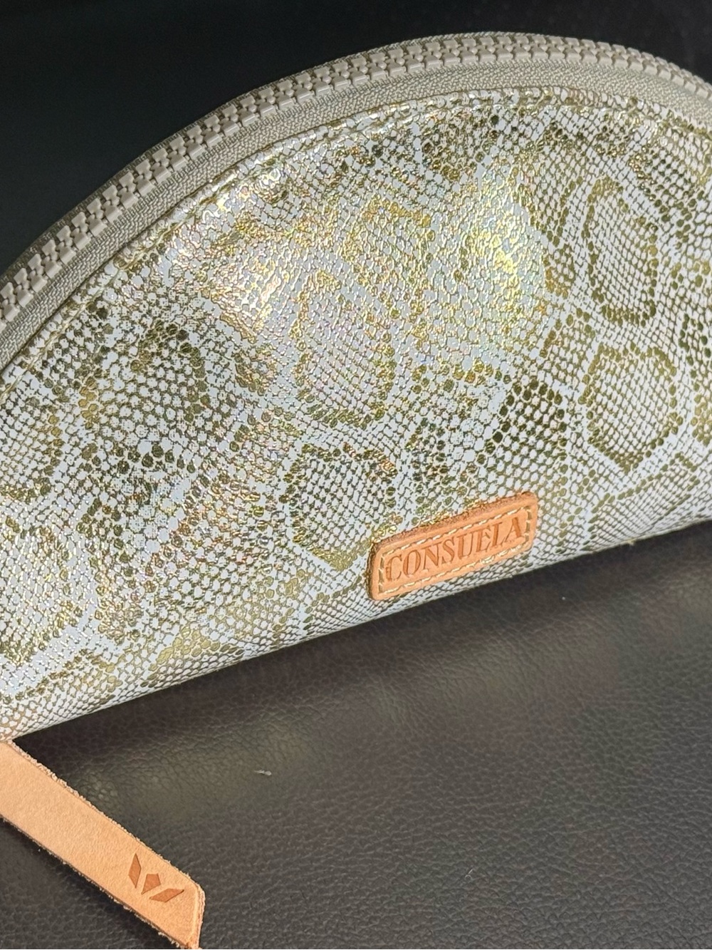 Consuela Brandy Snake Print Cosmetic Case